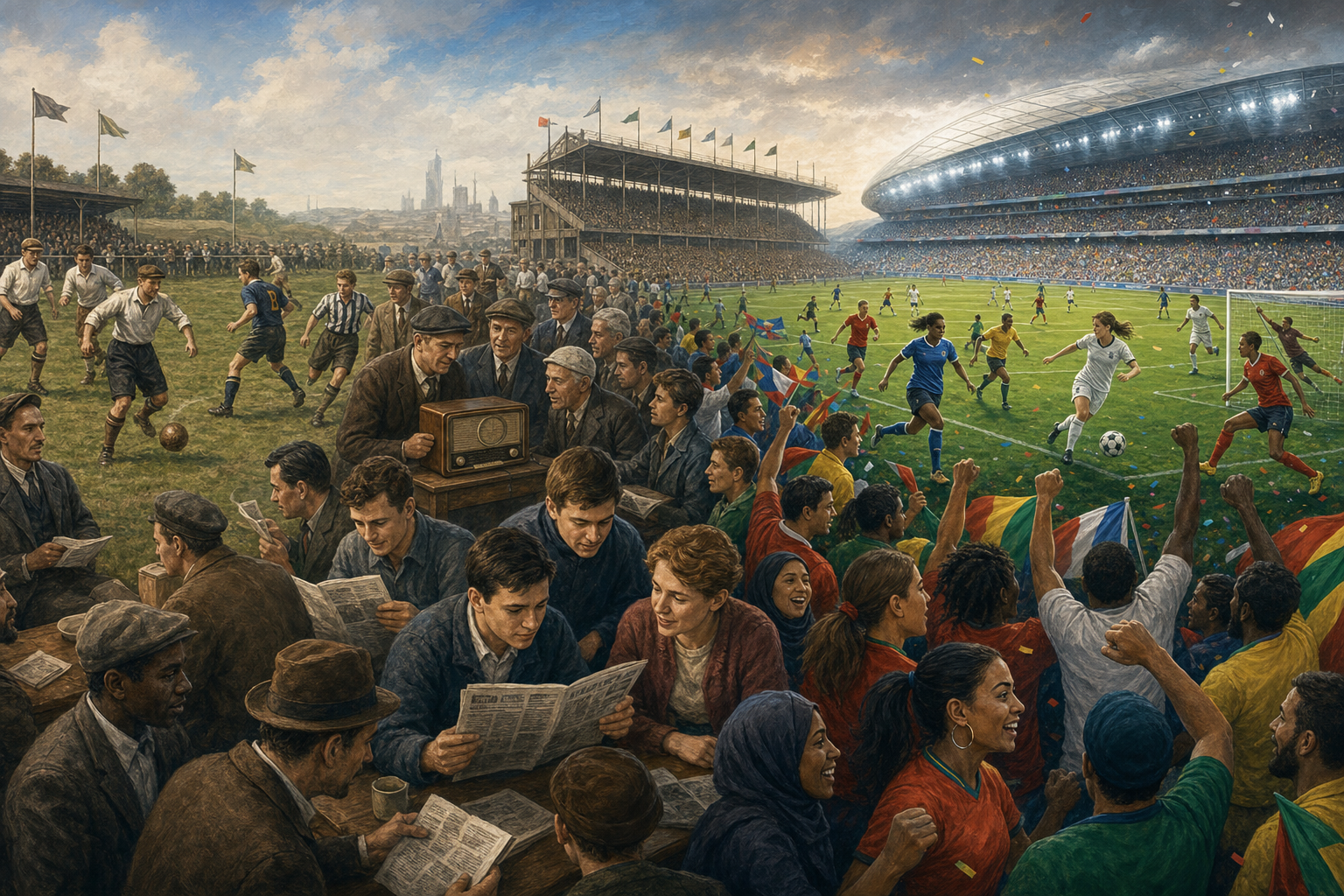 Soccer growing from early local matches into a diverse modern global game